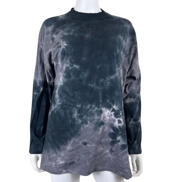 Free People Womens Size S Be Free Tie Dye Tee Charcoal Combo Cotton Crew Shirt - Picture 1 of 15